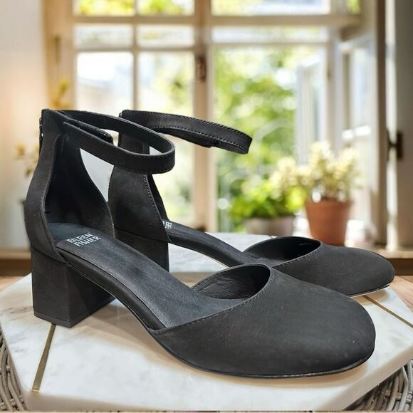 EILEEN FISHER Indi Tumbled Nubuck Pump Closed Toe Ankle Strap Size 8.5 - Picture 13 of 15